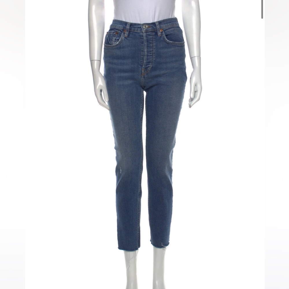 Re/Done High Rise Straight Jeans in Blue Wash - Size 27 / Very Good Condition!